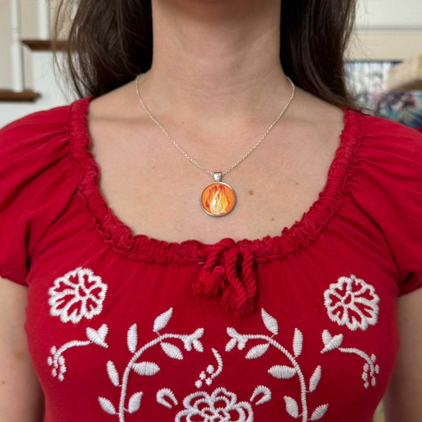 Passion Ember - Dragon Flame Fire Element Pendant Necklace