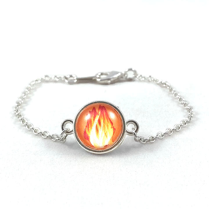 Excited Flame - Dragon Flame Fire Element Charm Chain Bracelet