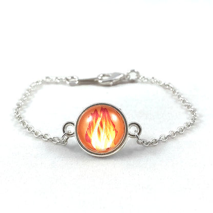 Excited Flame - Dragon Flame Fire Element Charm Chain Bracelet