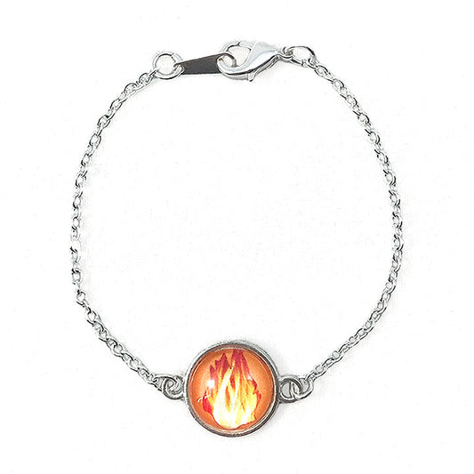 Excited Flame - Dragon Flame Fire Element Charm Chain Bracelet