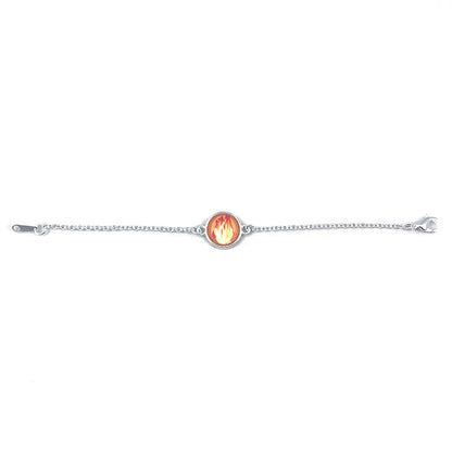 Excited Flame - Dragon Flame Fire Element Charm Chain Bracelet