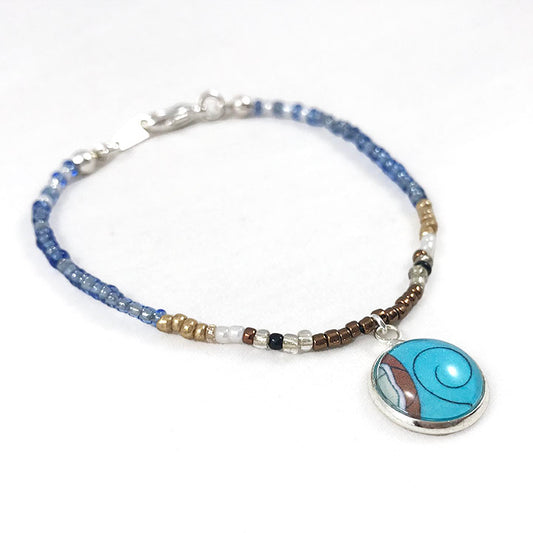 Dancing Mist - Turtle Splash Water Element Beaded Bracelet