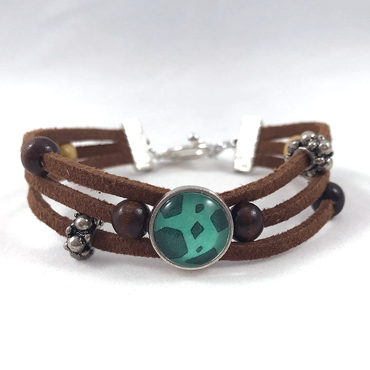 Magical Bark - Bulb of Life Wood Element 3-Strand Suede Wrap Bracelet