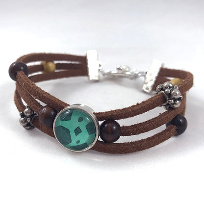 Magical Bark - Bulb of Life Wood Element 3-Strand Suede Wrap Bracelet