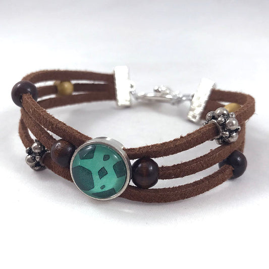 Magical Bark - Bulb of Life Wood Element 3-Strand Suede Wrap Bracelet