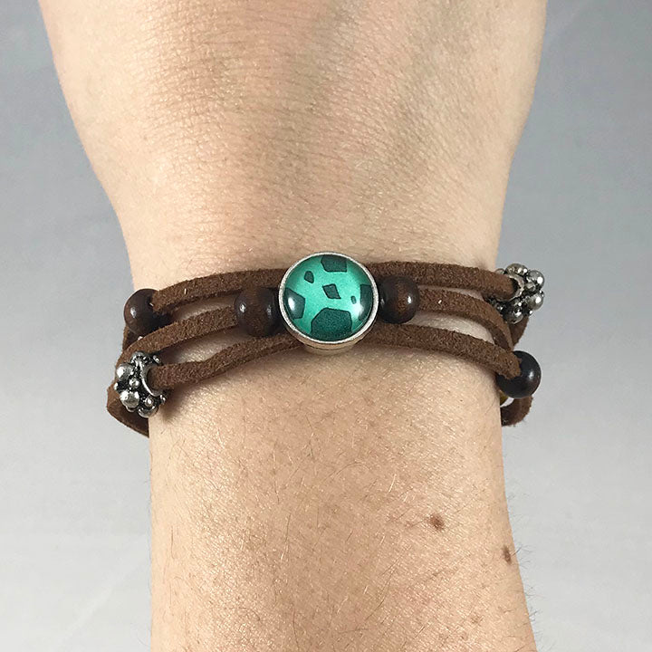 Magical Bark - Bulb of Life Wood Element 3-Strand Suede Wrap Bracelet