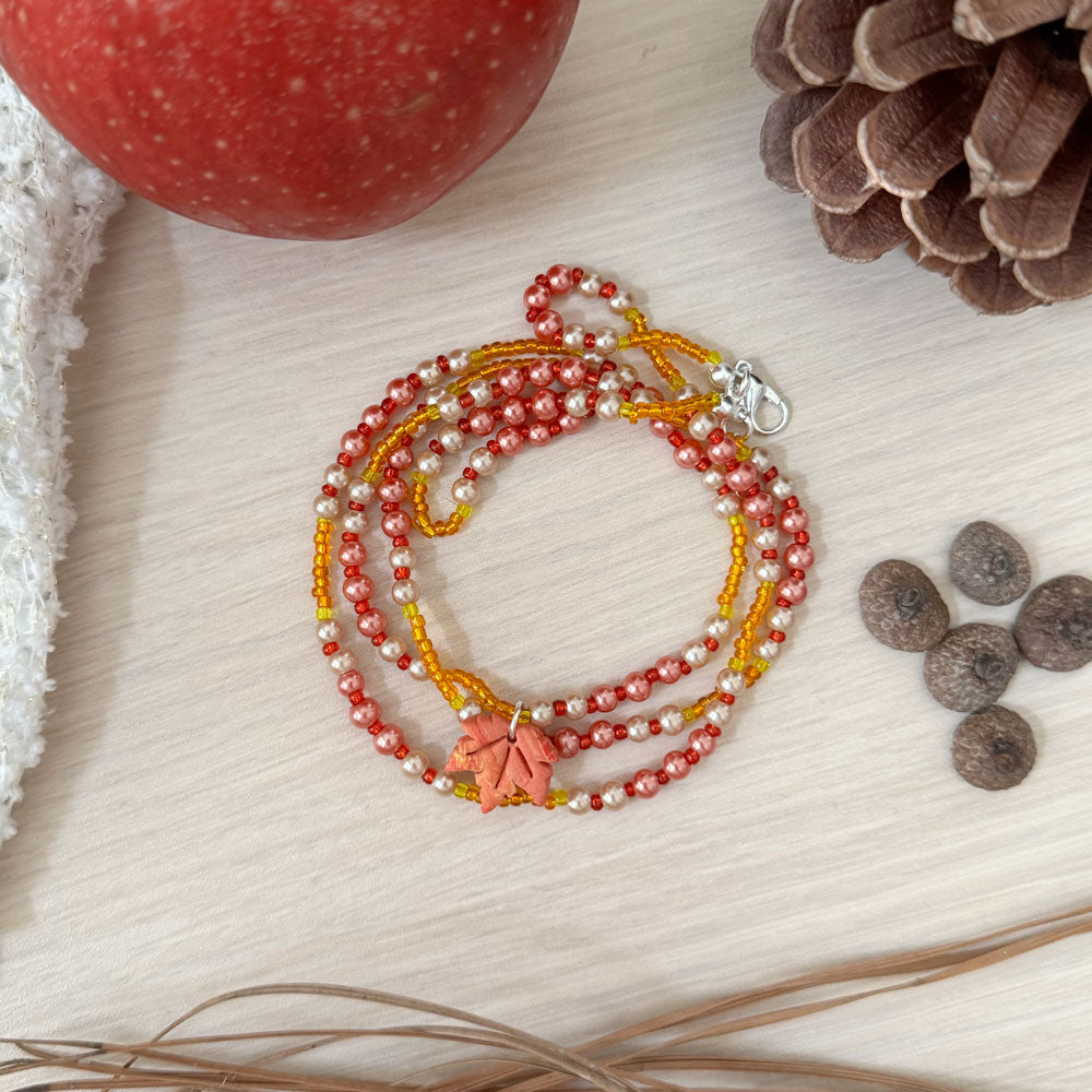 Sugar Maple Leaf Wrap multi-purpose bracelet/necklace/anklet: Autumn Equinox Collection