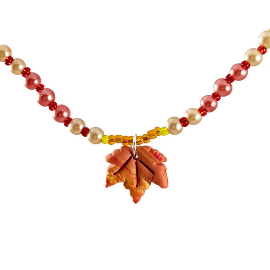 Sugar Maple Leaf Wrap multi-purpose bracelet/necklace/anklet: Autumn Equinox Collection