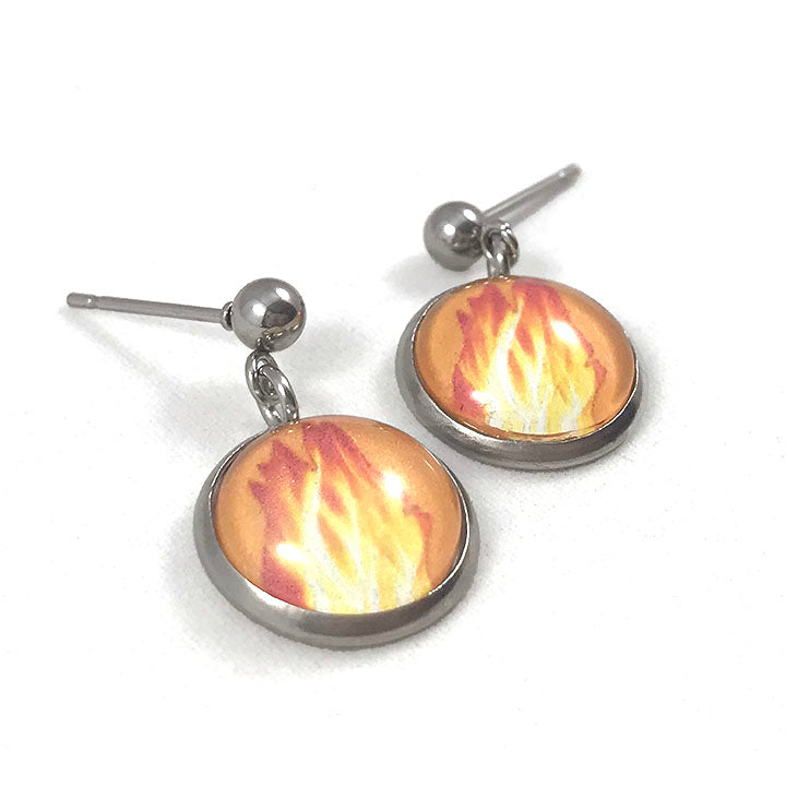 Twin Flames - Dragon Flame Fire Element Drop Earrings