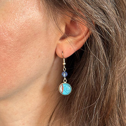 Ice Crystals - Turtle Splash Water Element Crystal Dangle Earrings