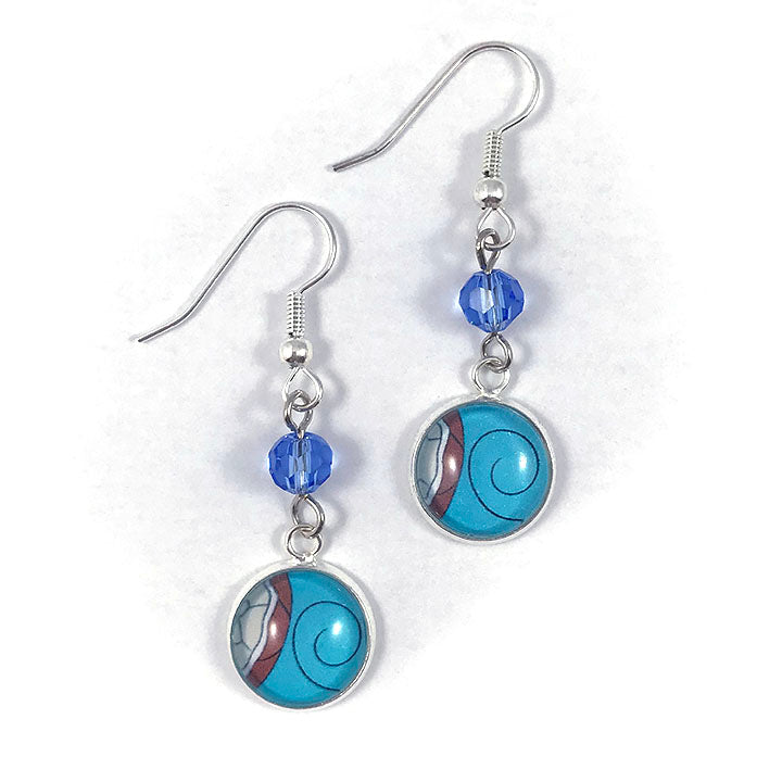 Ice Crystals - Turtle Splash Water Element Crystal Dangle Earrings