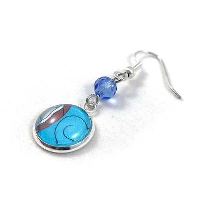 Ice Crystals - Turtle Splash Water Element Crystal Dangle Earrings