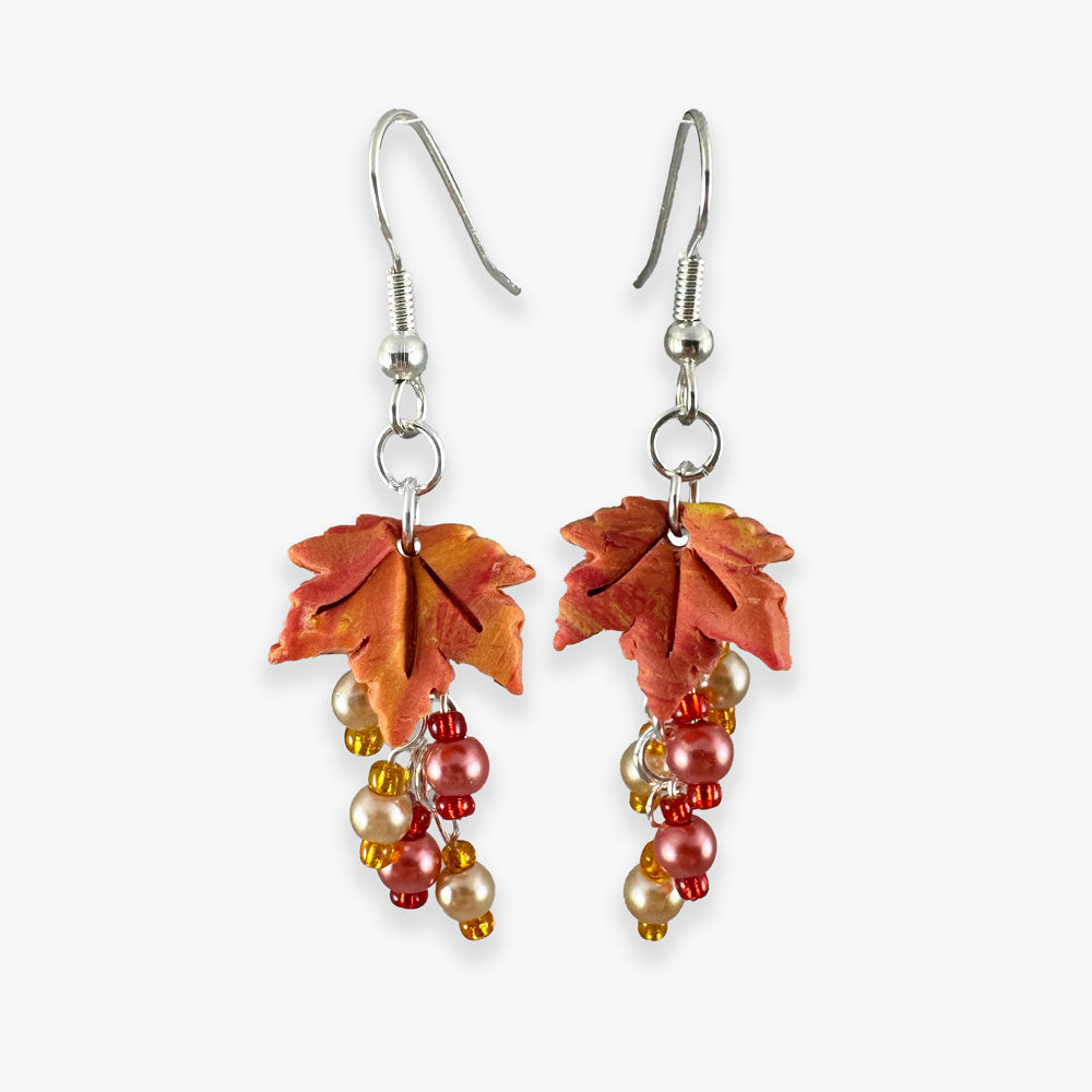 Sugar Maple Leaf Cluster Earrings - Autumn Equinox Collection