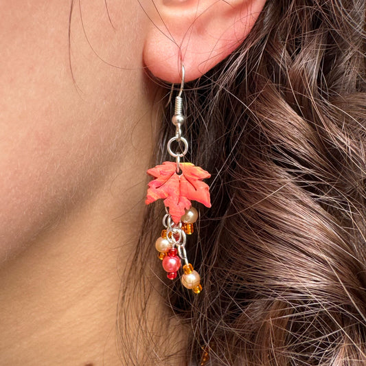 Sugar Maple Leaf Cluster Earrings - Autumn Equinox Collection