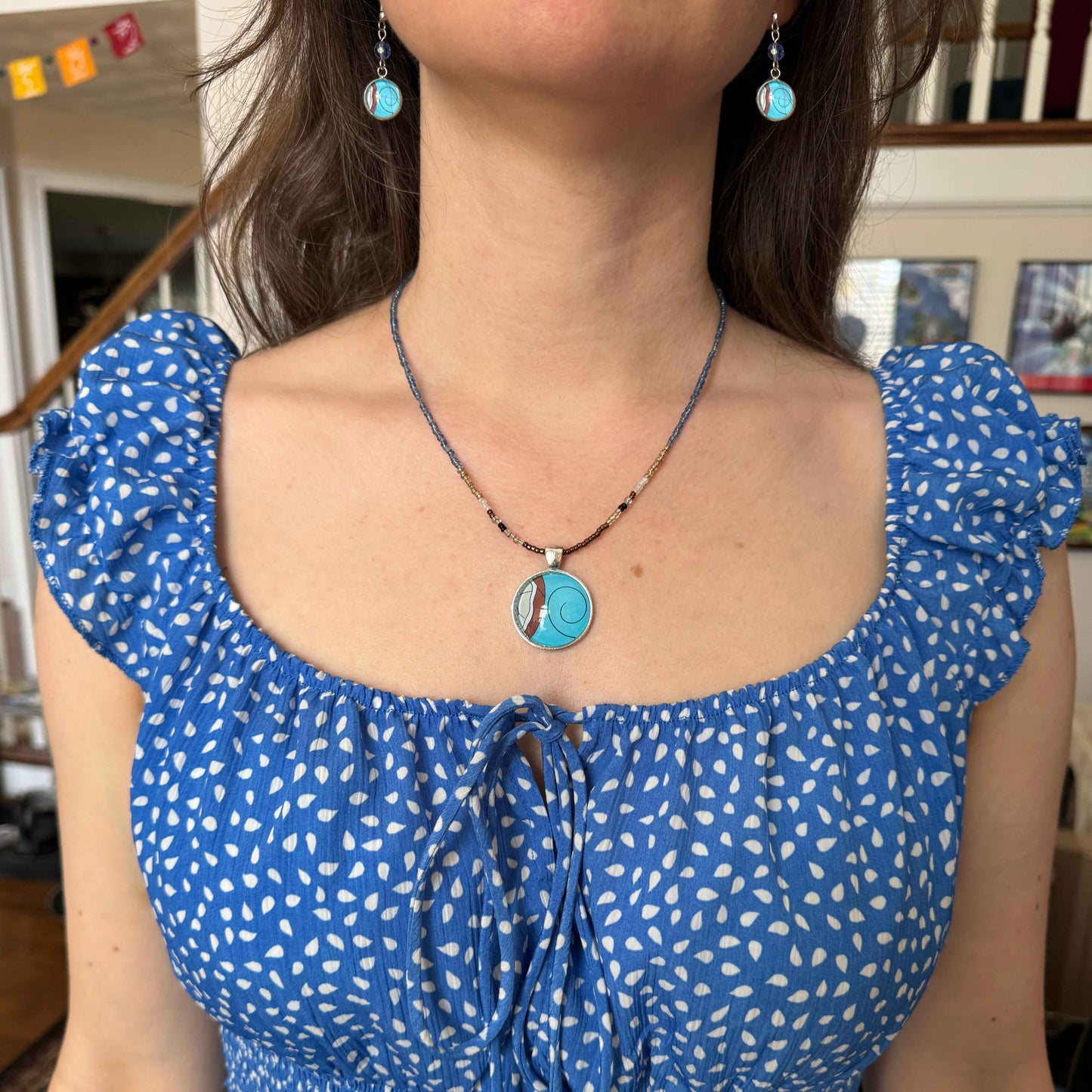 Grounding Water - Turtle Splash Water Element Beaded Necklace