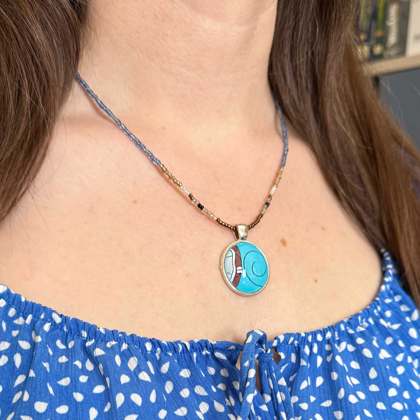 Grounding Water - Turtle Splash Water Element Beaded Necklace