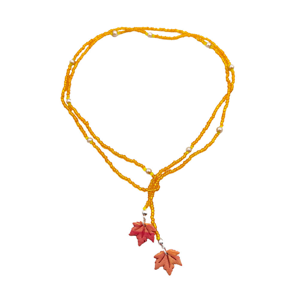Sugar Maple Leaf Multi-wear Lariat Necklace: Autumn Equinox Collection