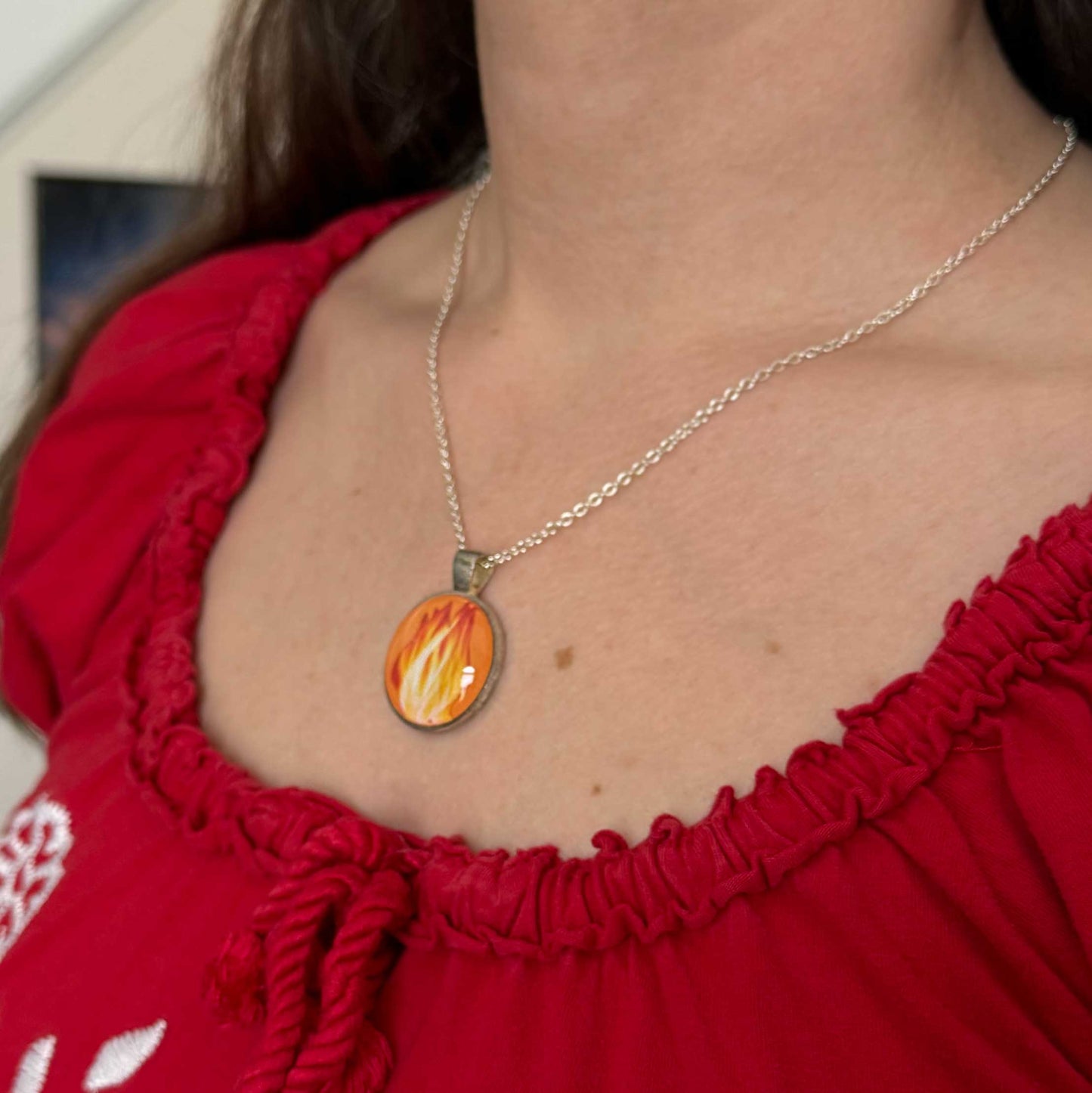 Passion Ember - Dragon Flame Fire Element Pendant Necklace