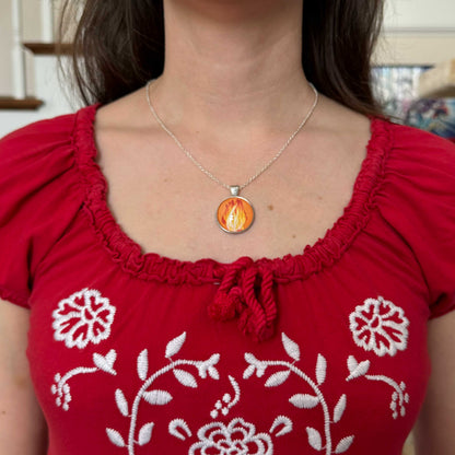 Passion Ember - Dragon Flame Fire Element Pendant Necklace